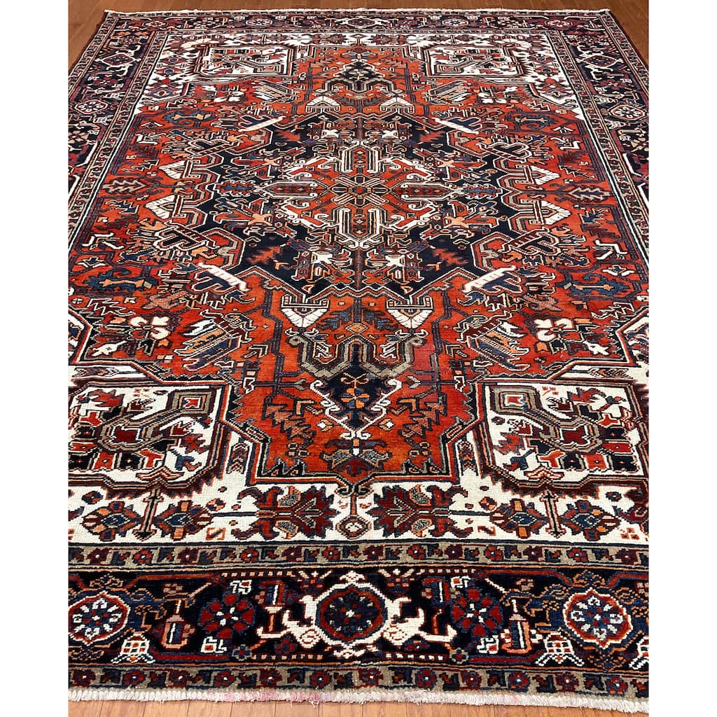 HERAT ORIENTAL Handmade Fine Persian Heriz Wool Rug - 8'2" x 10'5"