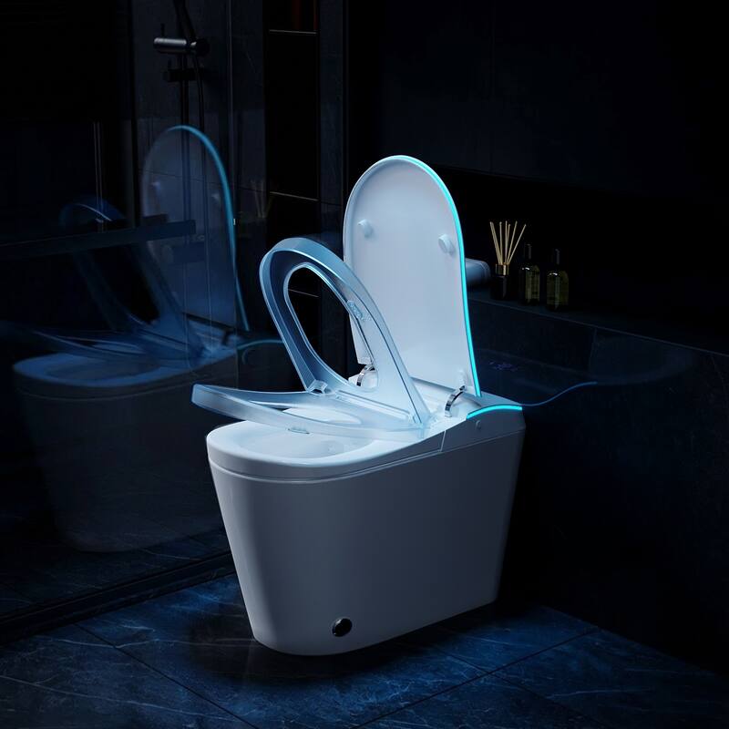 Smart Toilet with Bidet, Heated Seat, Auto Flush, Warm Air Dryer, Night Light, One-Piece Intelligent Toilet 220 lbs Capacit