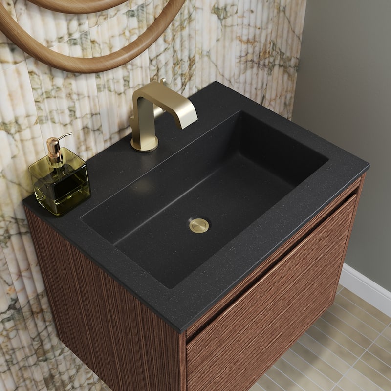 James Martin Vanities Mantova 23.6" Single Vanity Cabinet, Mid-Century Walnut