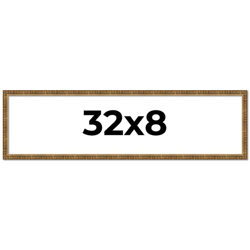 32x8 Frame Gold Solid Wood Picture Frame - Complete Modern Photo Frame