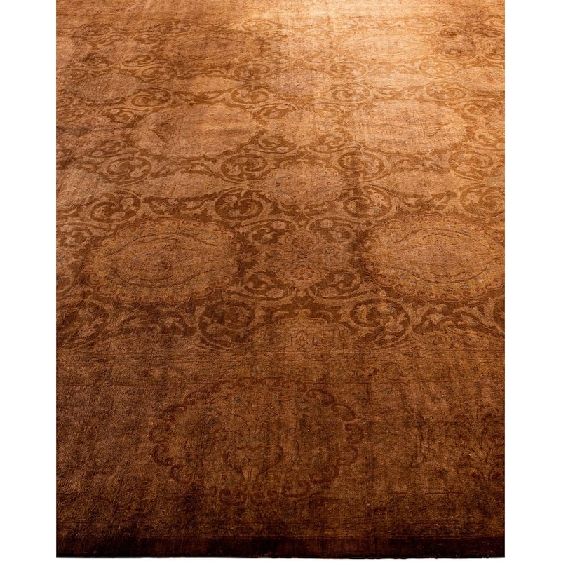 Fine Vibrance One-of-a-Kind Hand-Knotted Area Rug - Brown, 8' 2" x 10' 2" - 8' 2" x 10' 2"