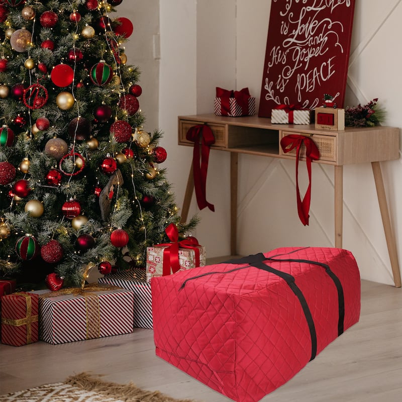 Quilted Red Christmas Holiday Storage Bag - 40"