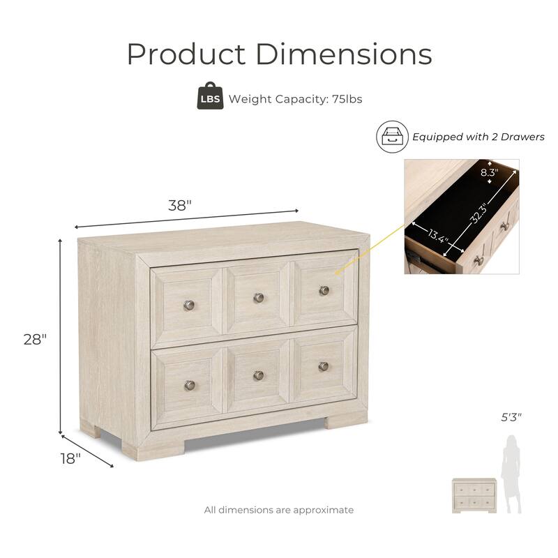 Furniture of America Durem II Modern 2-Piece Solid Wood Panel Bedroom Set with Oversized Nightstand