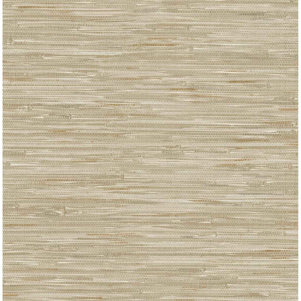 A-Street Prints Exhale Light Brown Woven Faux Grasscloth Wallpaper