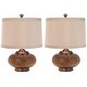 preview thumbnail 3 of 5, SAFAVIEH Lighting 19-inch Gold Beaded Table Lamp (Set of 2) - 14"x14"x19"