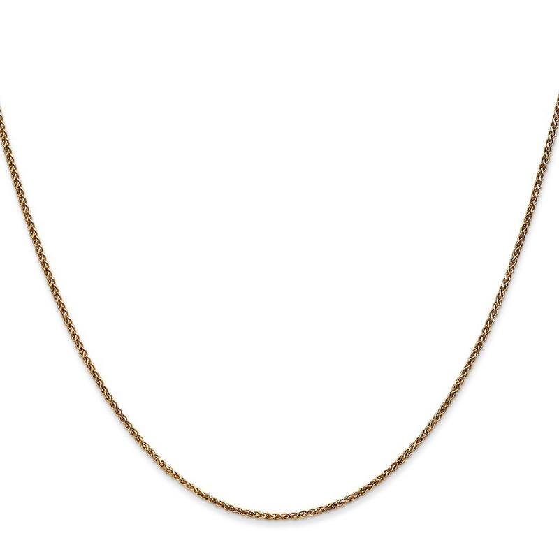 Curata 14k Yellow Gold 1.2mm Diamond-Cut Spiga Wheat Chain Necklace Options: 16 18 20