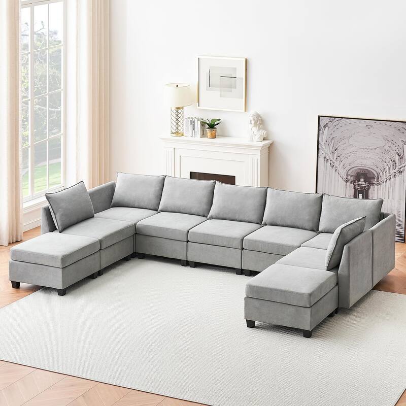 Sectional Sofa with Storage Seats