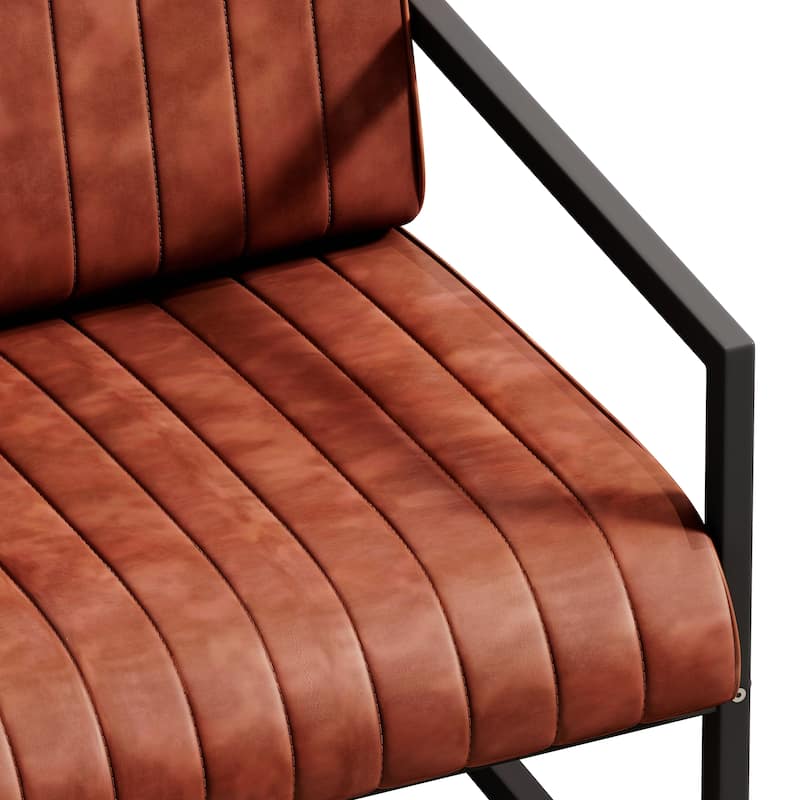 PU Leather Feature Armchair with Metal Frame