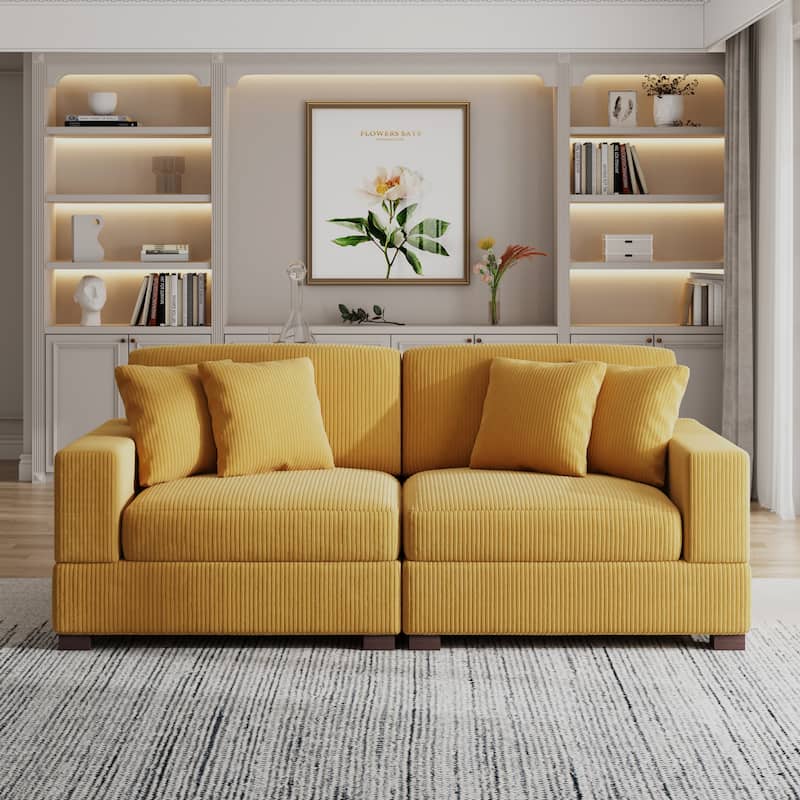 Oversized Modular Sectional Sofa Set with Pillows for Living Room