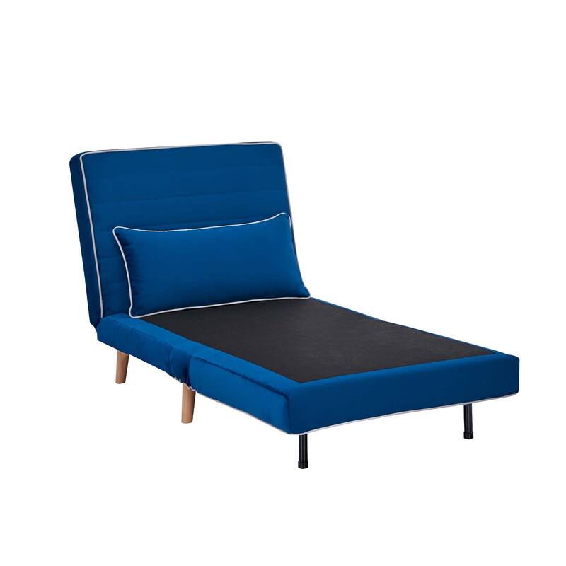 2-Piece Velvet Foldable Sleeper Sofa Chair, Sofa Bed with 3-Position Adjustable Backrest, Quick 10-Second Conversion