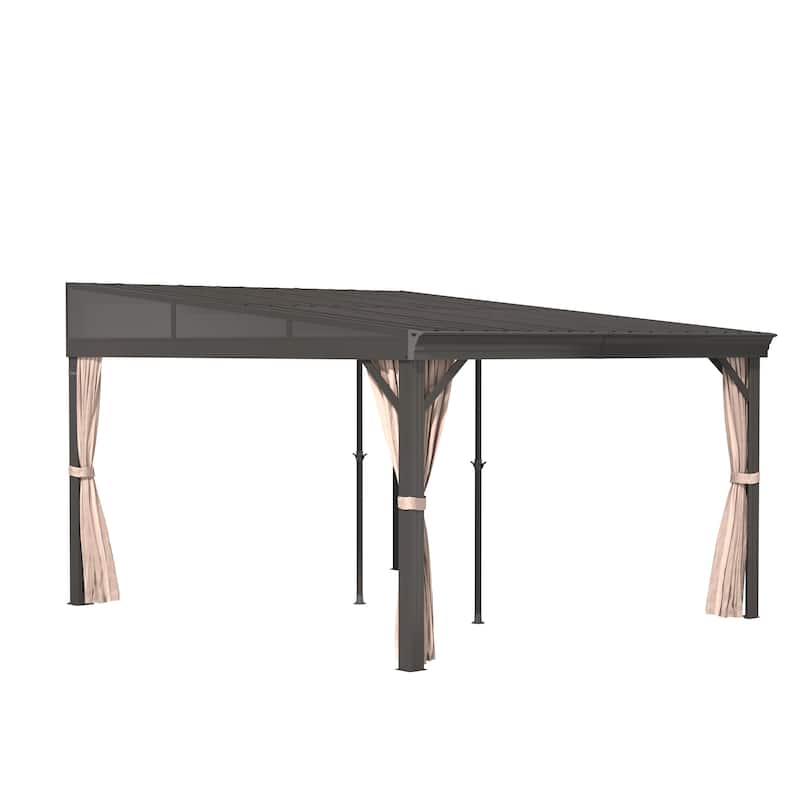 Wall-Mounted Hardtop Gazebo with Aluminum Frame