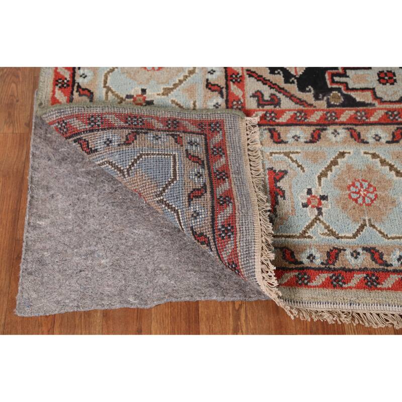 Hand Knotted Oriental 100% Wool Carpet Traditional Geometric Greys & Charcoal Viss Area Rug - 11' 10'' X 8' 10''