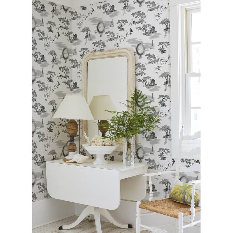 NuWallpaper Whimsy Black Fairytale Toille Novelty Peel & Stick Wallpaper