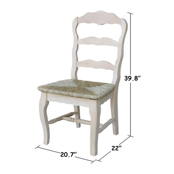 dimension image slide 0 of 2, International Concepts Solid Wood Versailles Side Chairs - Set of 2