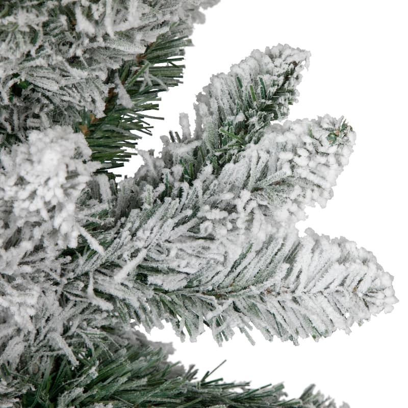 6' Flocked North River Pine Pencil Artificial Christmas Tree, Unlit - 6 Foot
