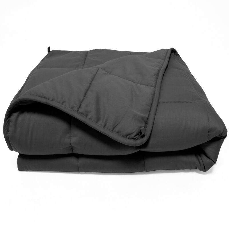 Quilted Microfiber Weighted Blanket 17 lbs. Black Bed Bath & Beyond