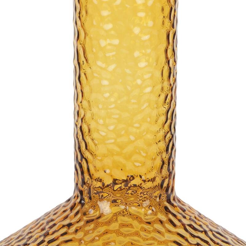 12" Amber Glass Faceted Table Vase - 9.84