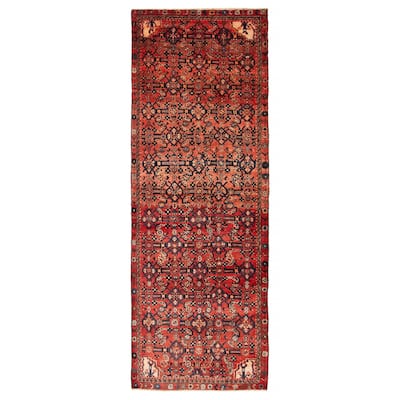 ECARPETGALLERY Hand-knotted Andelz Red Wool Rug - 3'5 x 9'10