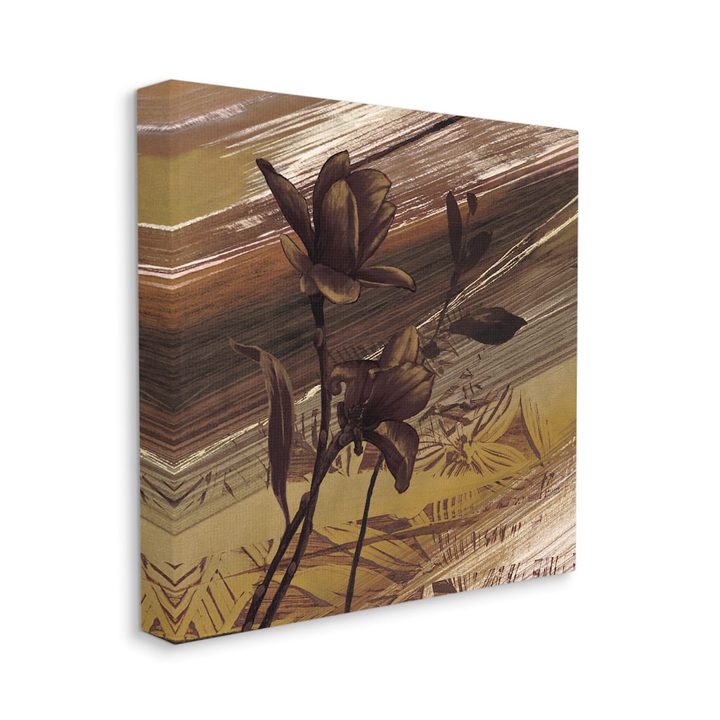 Stupell Mellow Brown Flowers Abstract Tan Muddy Earth Tones Canvas Wall Art
