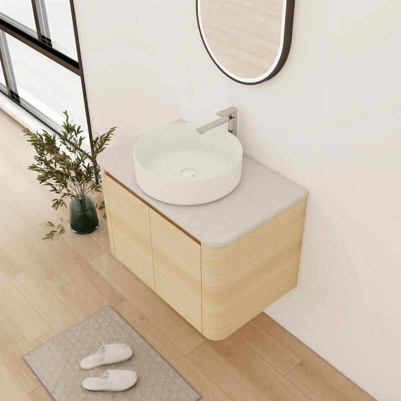 Bathroom Vanity With Sink In 24/30 Inch, Floating Bathroom Vanity With Soft Close Door
