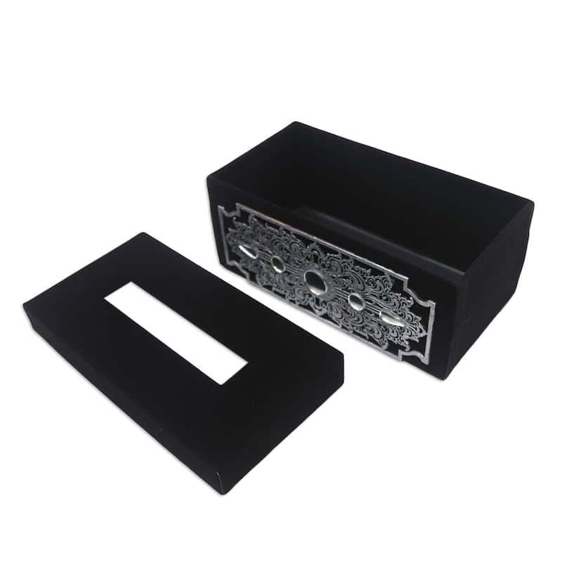 Novica Handmade Paradise Reflection Velvet Tissue Box Cover