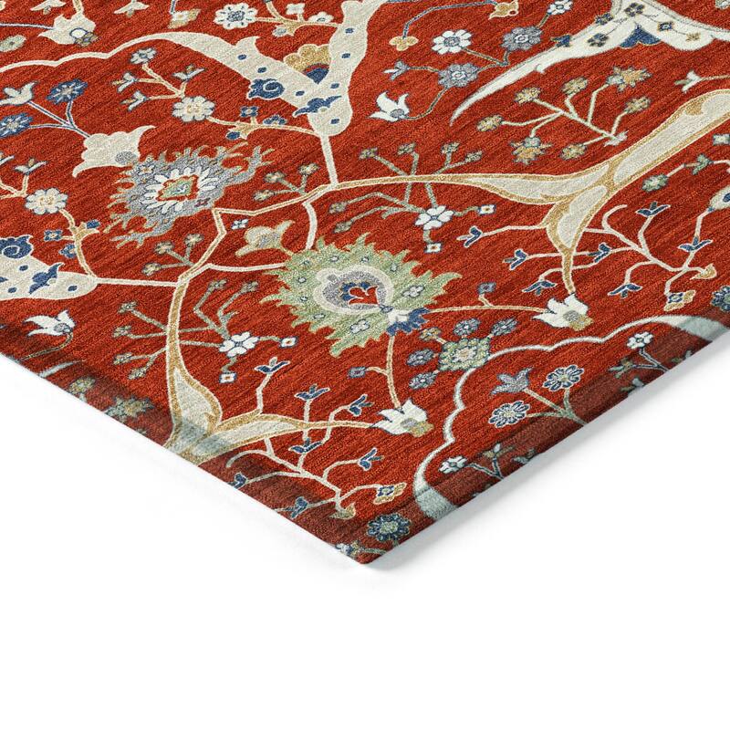 Machine Washable Indoor/ Outdoor Traditional Persian Chantille Rug