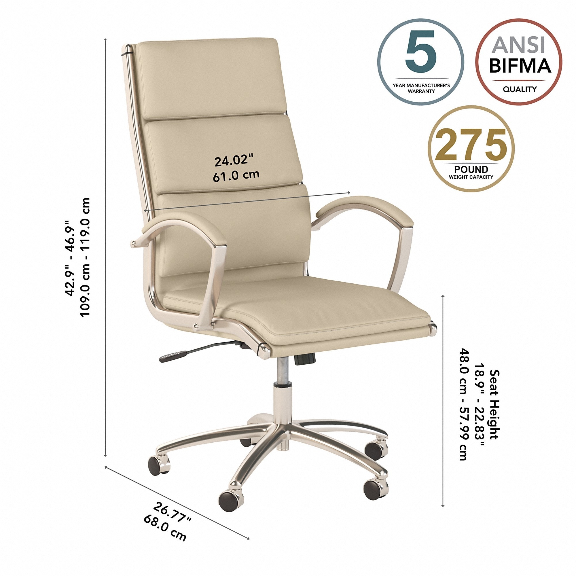 Bush Business Modelo High Back Leather Executive Office Chair On