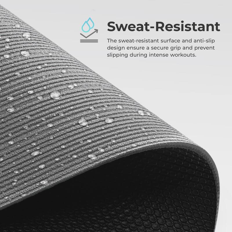 Anti-Slip Dual Color Exercise Yoga Mat EM02 Gray - 71 IN x 24 IN x 0.24