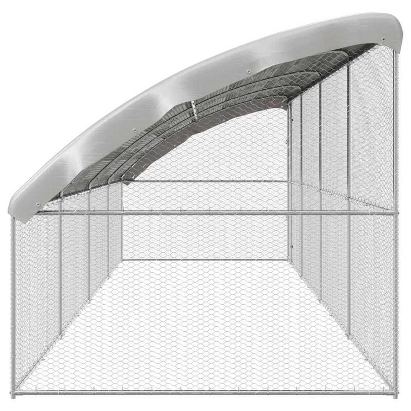 vidaXL Chicken Cage Silver 400 x 200 x 198.5 cm Galvanised Steel