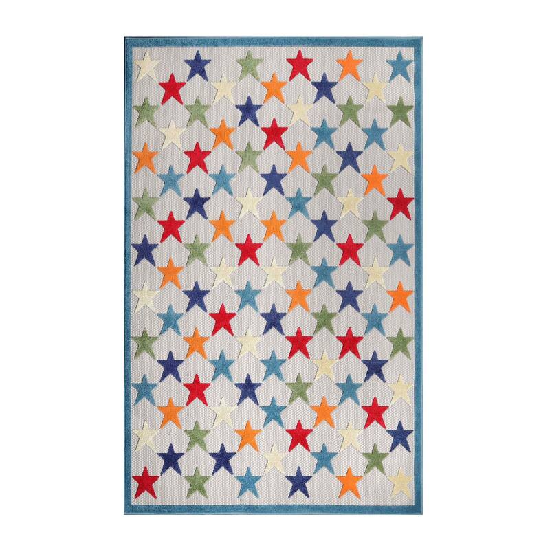 Superior Whimsical Stars Modern Indoor Outdoor Area Rug