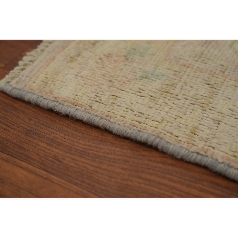 Hand Knotted Oriental 100% Wool Carpet Traditional Floral Purples Ziegler Runner Rug - 8' 0'' X 2' 8''