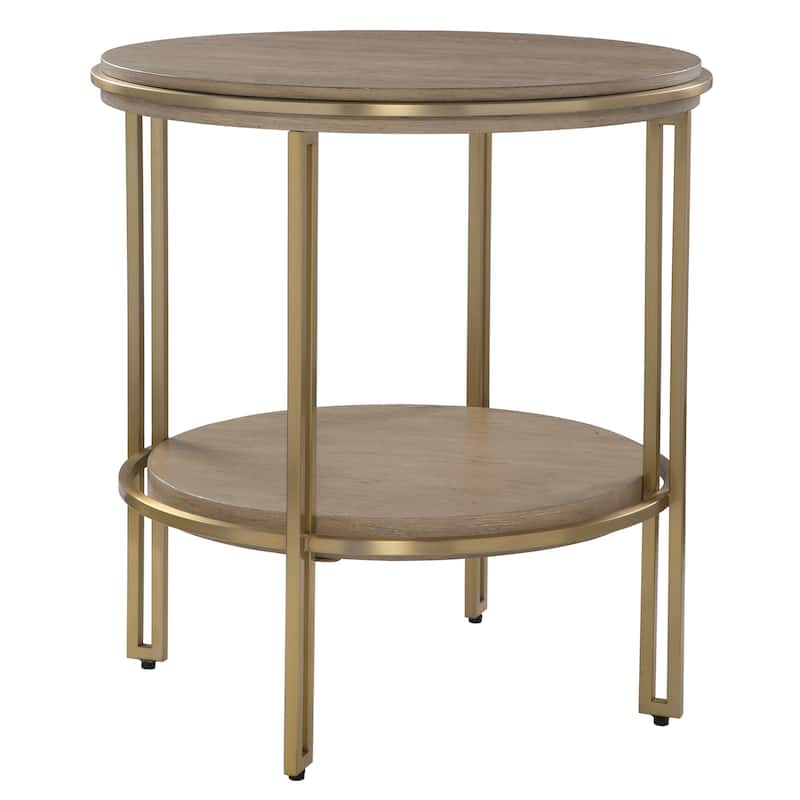 Uttermost Elise Round Brass Side Table - 23"H x 22"W x 22"D
