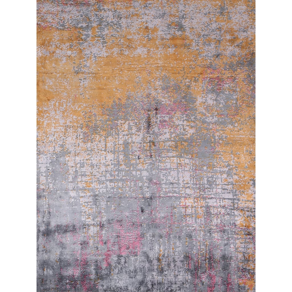 Multicolor Abstract Modern Area Rug Handmade Wool Carpet - 5'8"x 7'9"