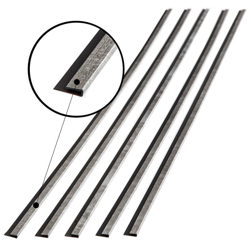 FASÄDE 47 in. Decorative Vinyl J Trim in Crosshatch Silver (5 Pack) - 5 Pack