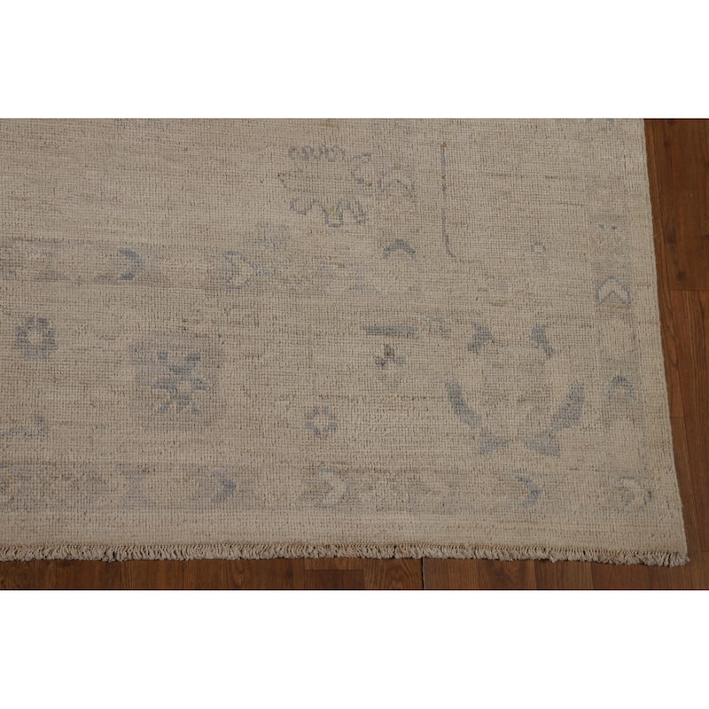 Vegetable Dye Oushak Turkish Rug Hand-Knotted Oriental Wool Carpet - 8'4"x 9'10"