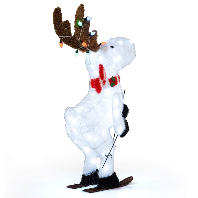 Costway 44” Animated Christmas Reindeer with 12 Colorful Lights & 98 - as pic shows - See Details