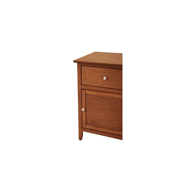 Oak Nightstand 28x23x17 with Three Spacious Drawers, Contemporary Bedside Table for Bedroom Storage and Modern Decor