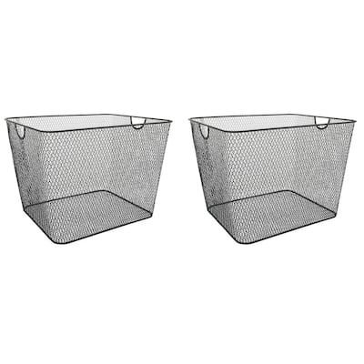 YBM Home Mesh Open Bin Storage Basket Organizer for Fruits, Vegetables, Pantry Items Toys: 2 Pack