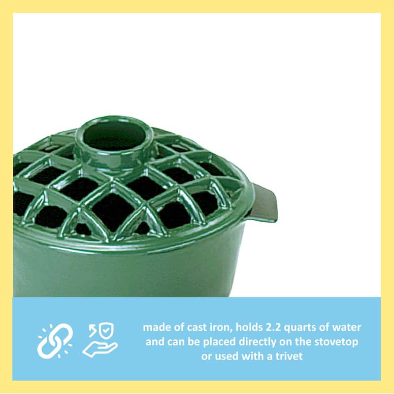 Minuteman International Traditional Lattice Top Steamer, 6.5 Inch Tall, Green