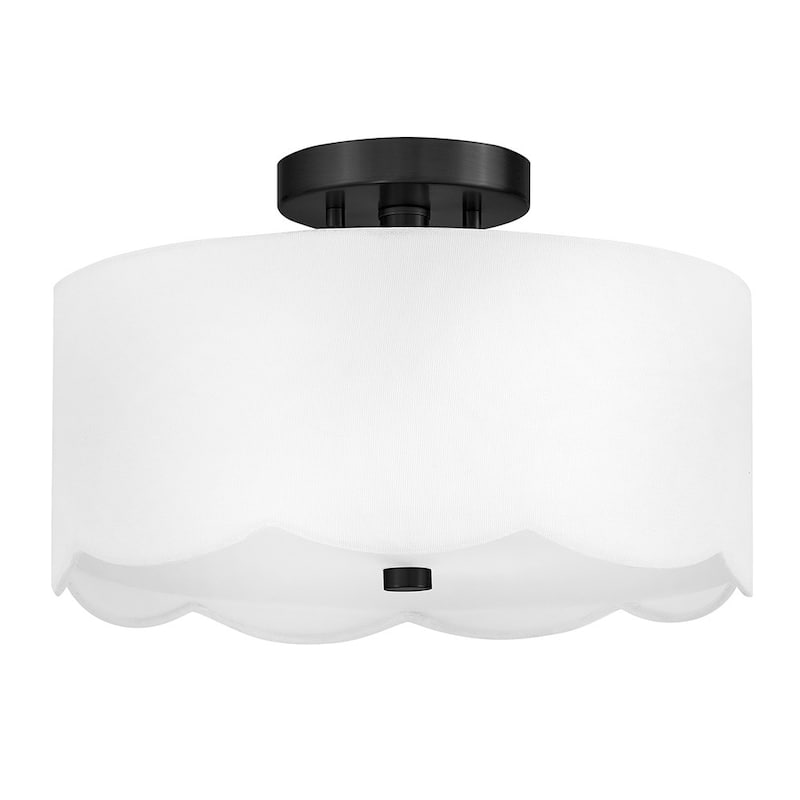 Lark 84381 Bliss 2 Light 14" Wide Semi-Flush Drum Ceiling Fixture with