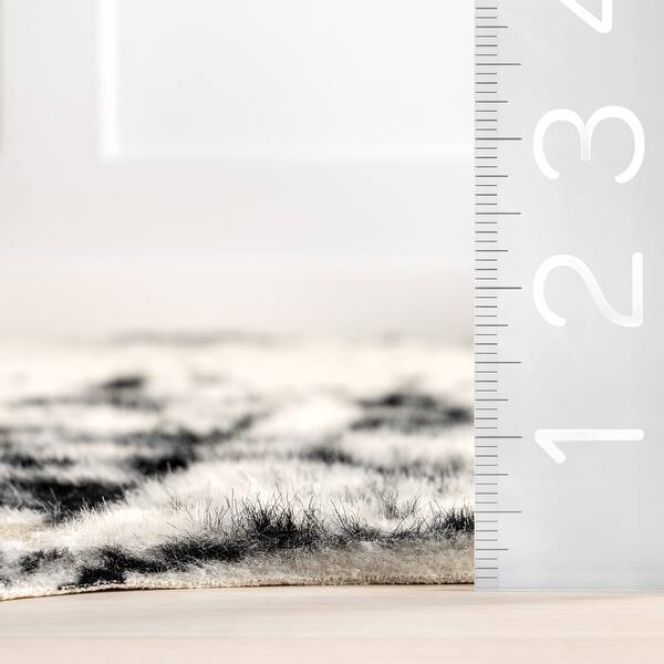 dimension image slide 0 of 6, Nuloom Iraida Contemporary Faux Cowhide Area Rug