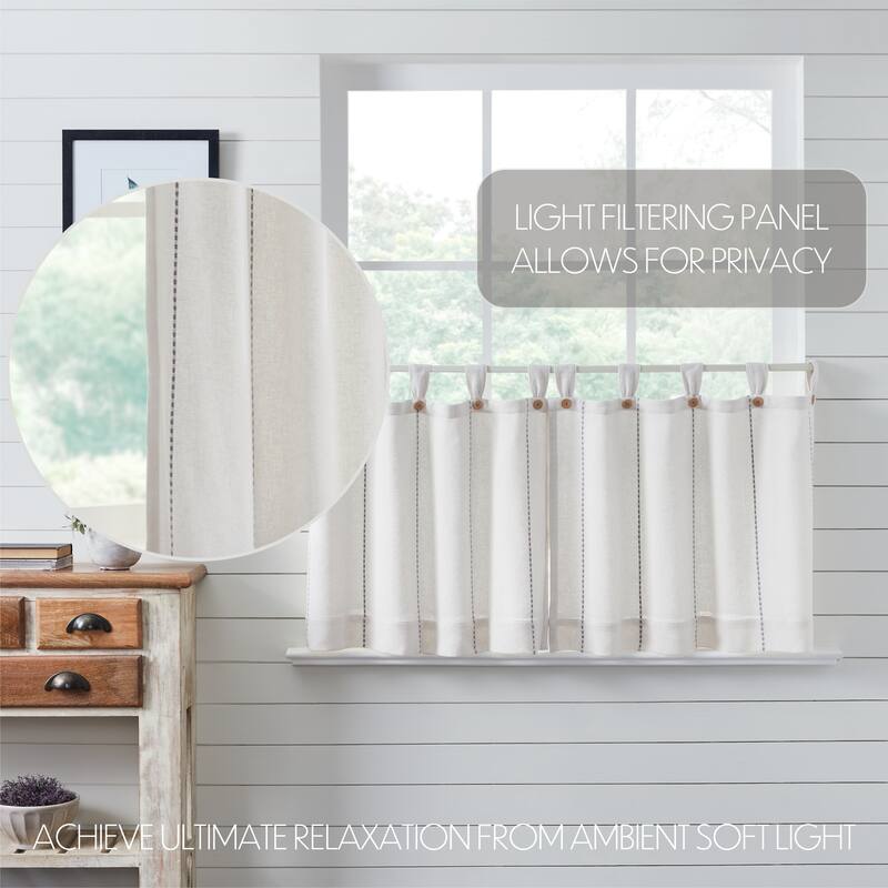 Stitched Burlap White Tier Set of 2 L24xW36