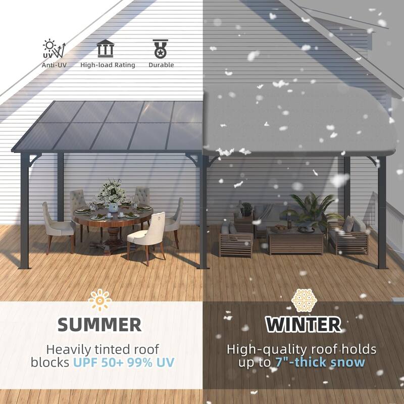 AECOJOY Wall Mounted Gazebos Pergola Gazebo Awnings for Backyard