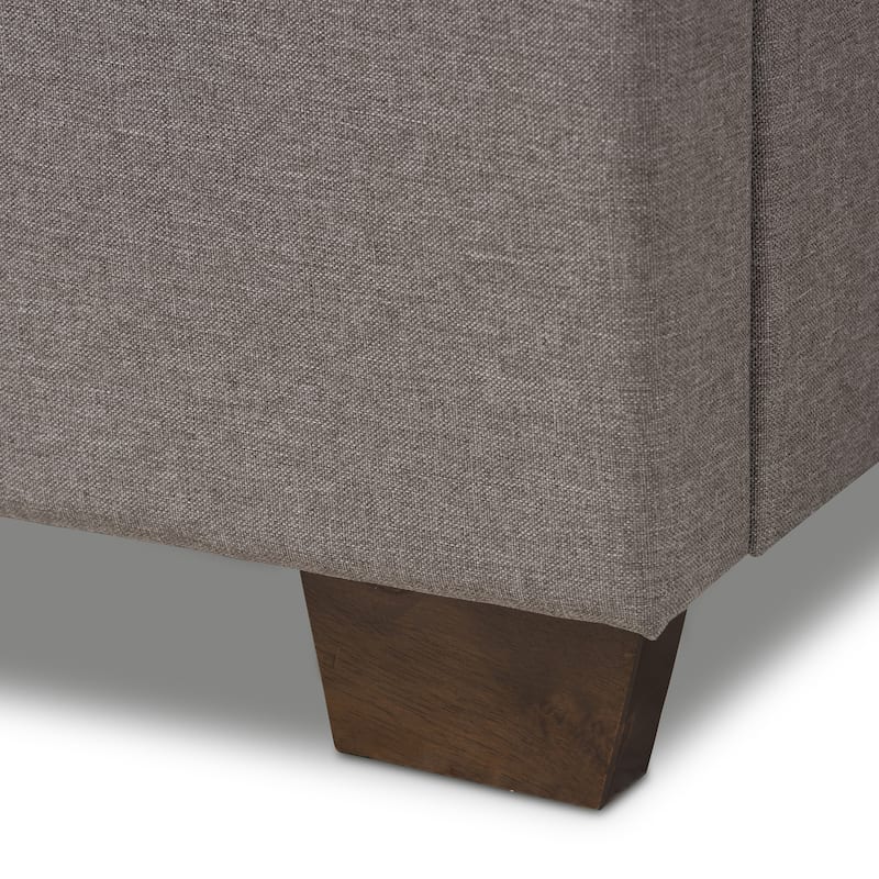 Luxury Grey Queen Bed - Upholstered Fabric Bed Frame with Button-Tufted Headboard - Modern Bedroom Furniture