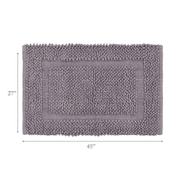 dimension image slide 12 of 30, Sophie Border Ultra-plush Chenille Non-Slip Cotton Bath Mat