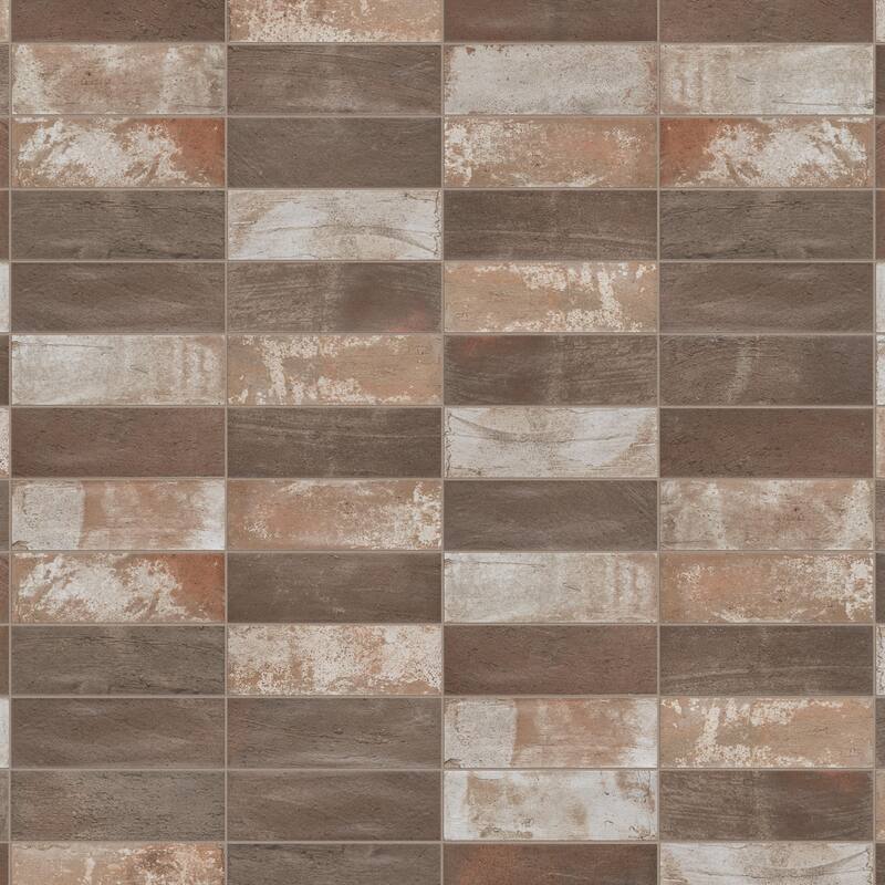 Merola Tile Kings Mud Cocoa 7-7/8" x 15-3/4" Ceramic Wall Tile