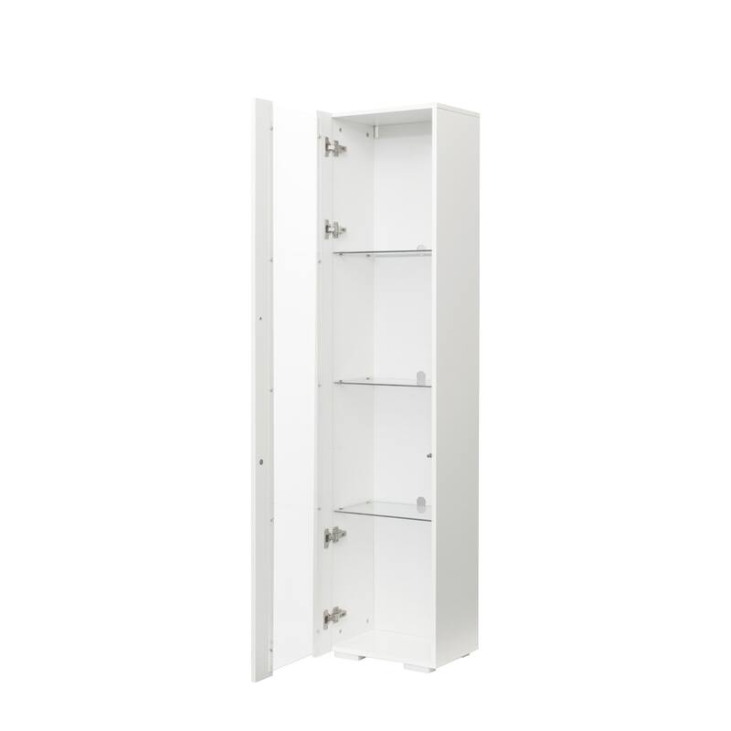 Tall Storage Cabinet with LED Lights 12 Colors