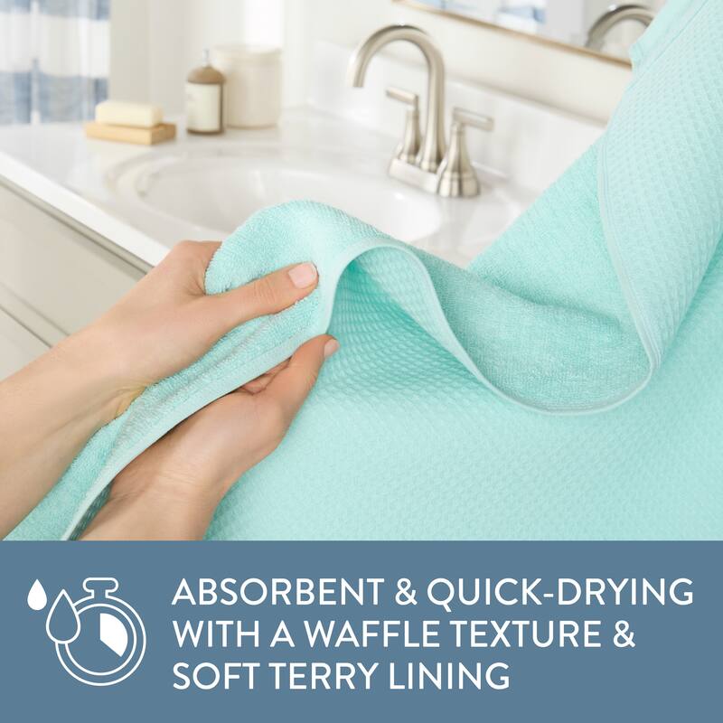 TOWN & COUNTRY BASICS 4-Piece Waffle Woven Terry Stripe Hand Towel Set, - 20"x30"