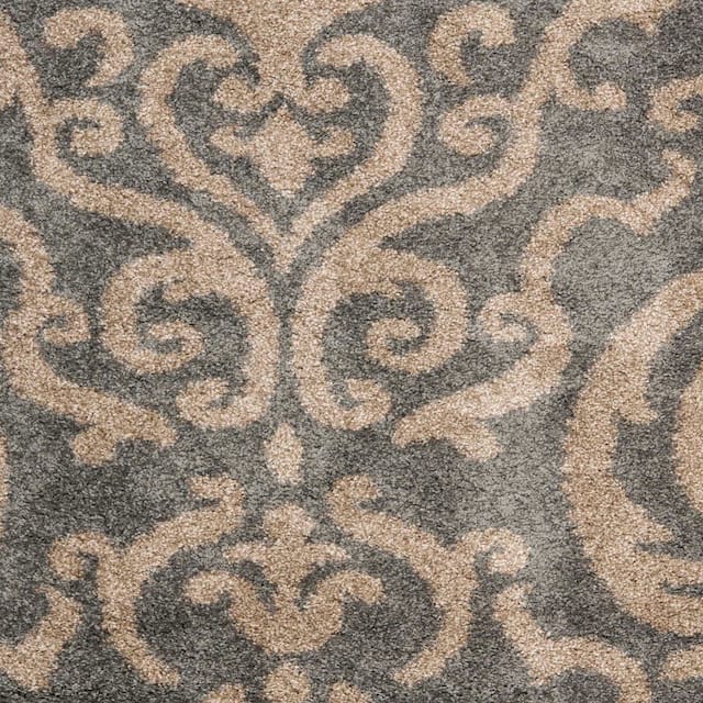 SAFAVIEH Florida Shag Honey Ornate Damask 1.2-inch Thick Rug