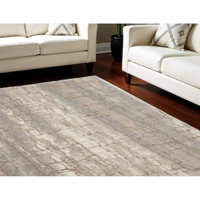 Hobe Power Loomed Abstract Modern Stain Resistant Soft Area Rug By HomeRoots - 118' X '94' X '1.58